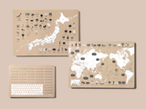 日本 世界地図 ローマ字 ポスター ベージュ
