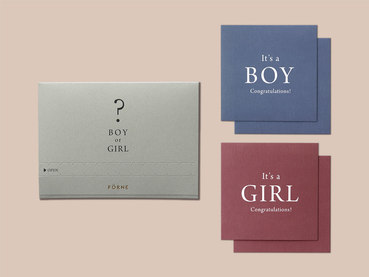 ジェンダーリビールカードセット 赤ちゃんの性別発表 – FÖRNE＜フォルネ＞