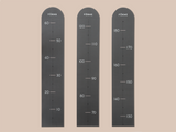 壁に貼る身長計 チャコールグレー