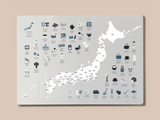 インテリアになじむ日本地図ポスター ライトグレー