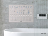 お風呂に貼れる数字の学習ポスターライトグレー