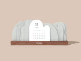 卓上カレンダー（4月始まり）モノトーン　ライトグレー
