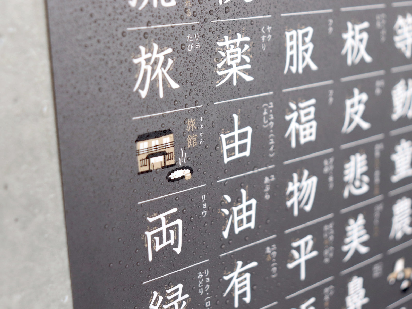 漢字ポスター 小学3年生 お風呂の壁に水だけで貼れる防水紙 インテリア