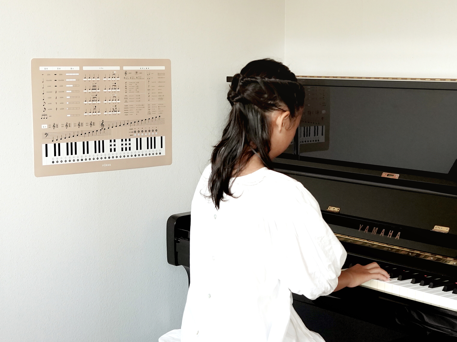 FÖRNE 音楽表 ポスター お風呂でも使える耐水合成紙 B3サイズ 縦36.4