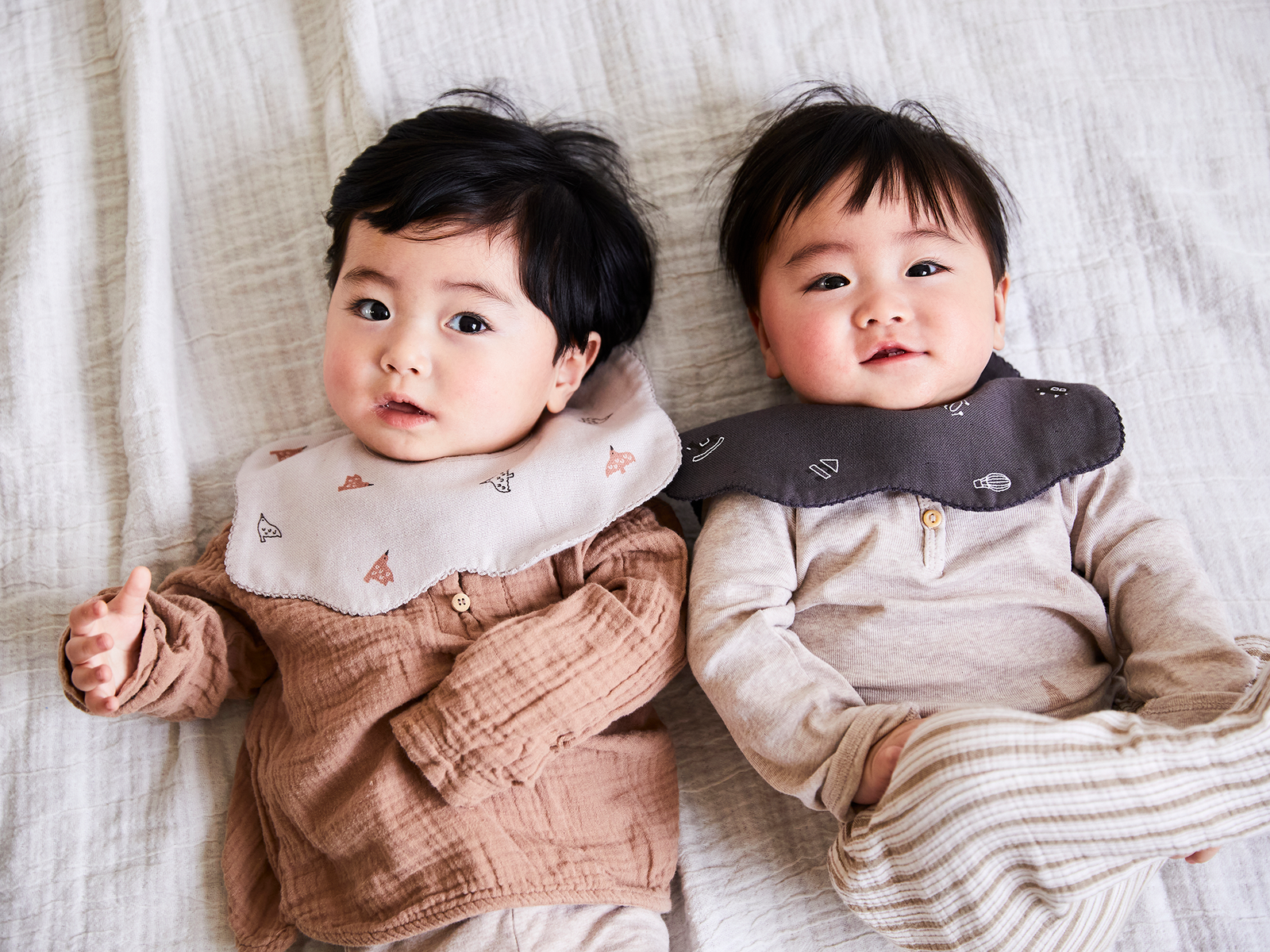 ラウンドスタイ オーガニック綿100% ダブルガーゼとジャカード生地