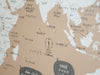 ベージュの世界地図知育ポスター防水