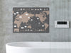 チャコールグレーの世界地図知育ポスター防水
