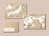 知育ポスター3枚セットB / 4色［日本地図、世界地図、ローマ字］